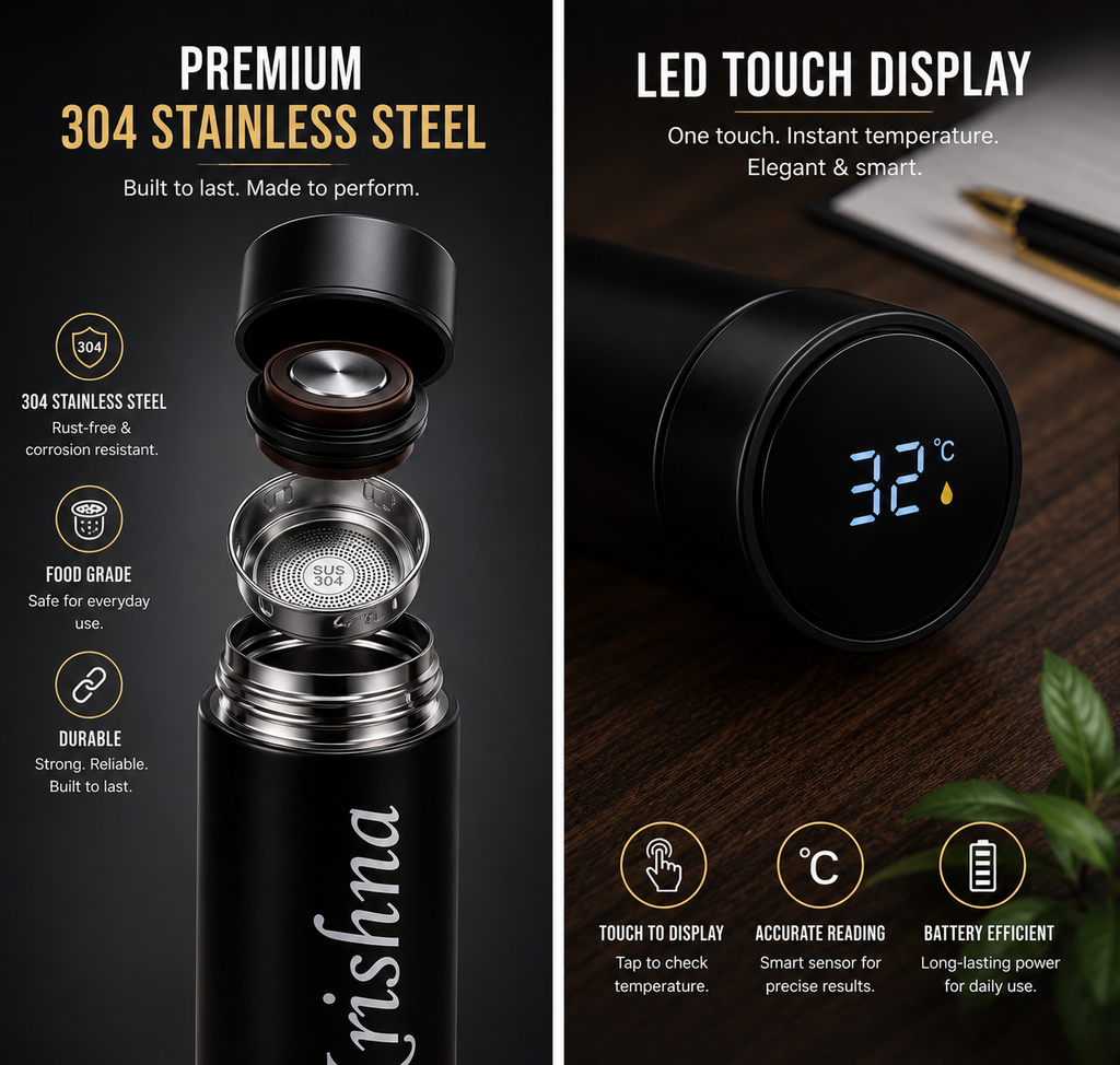 Customized name temperature bottle