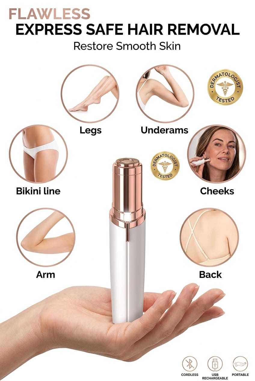 Primestore Lipstick Shape Electronic Facial Hair Remover Shaver Waxing For Women- Rechargeable With USB Cable Strips (150 g)